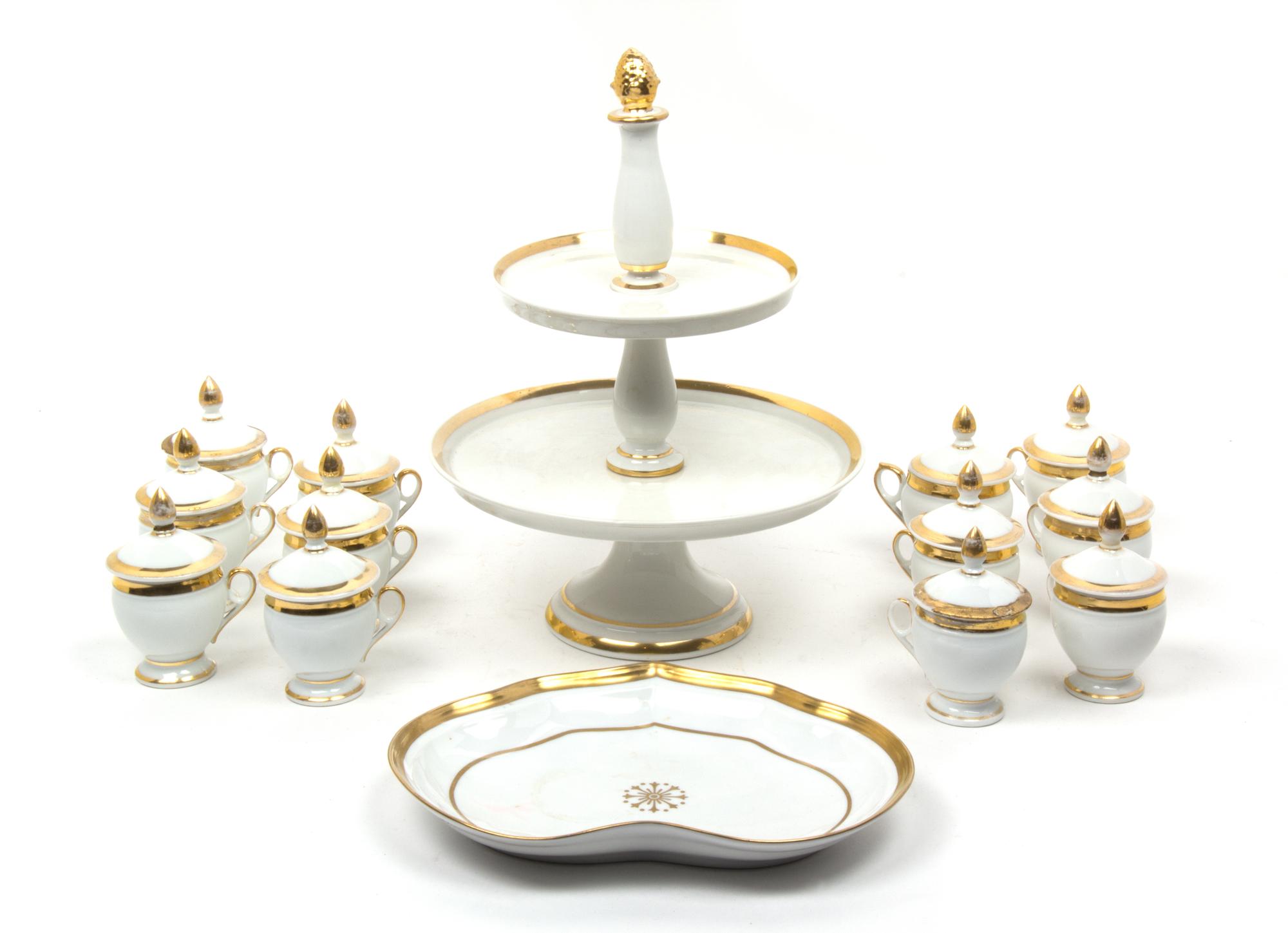 A Collection of Continental Porcelain Decorative Articles Height of tazza 13 3/4 inches. — 19TH/20TH CENTURY