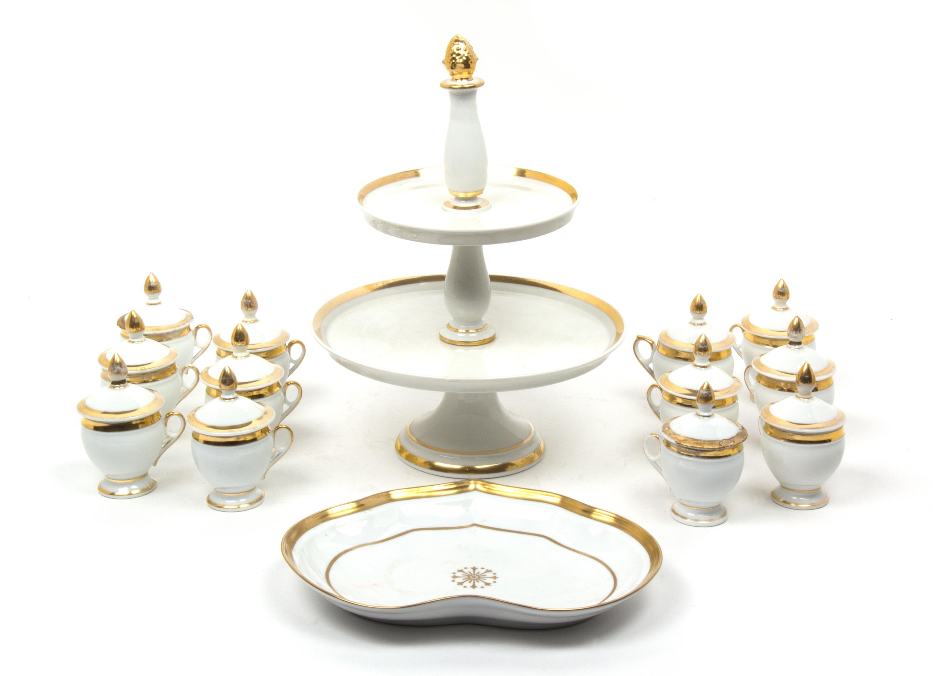A Collection of Continental Porcelain Decorative Articles Height of tazza 13 3/4 inches. — 19TH/20TH CENTURY