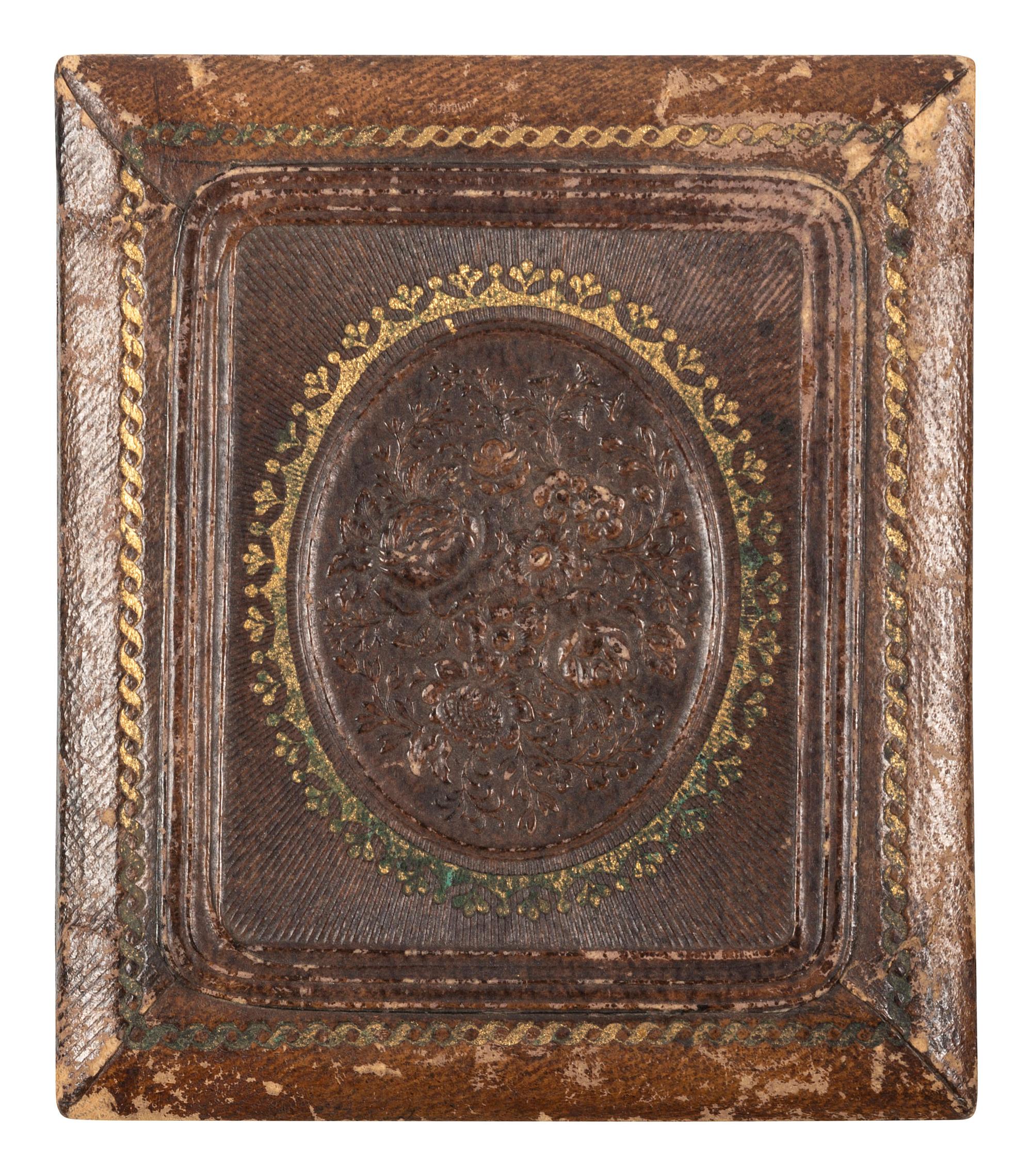 [EARLY PHOTOGRAPHY]. Sixth plate daguerreotype portrait of a man with a telescope, with letter from Eben Seavey of Scarborough, Maine referencing a Captain Elisha Newcomb.