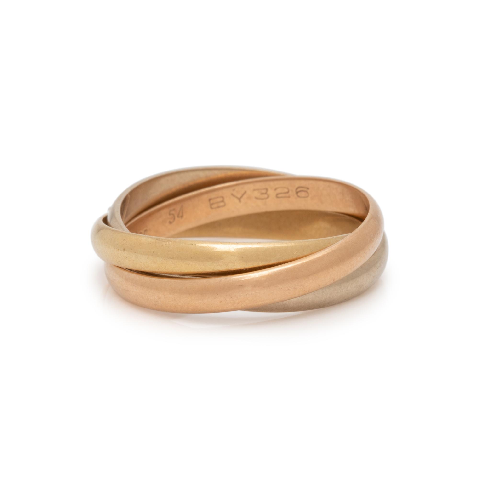 CARTIER, TRICOLOR GOLD 'TRINITY' RING