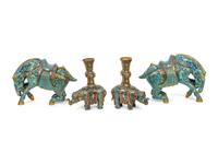 Two Pairs of Chinese Cloisonne Animals