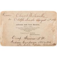 Camp Fairview, New Mexico, Boudoir Card with Notation Referencing Search for Geronimo