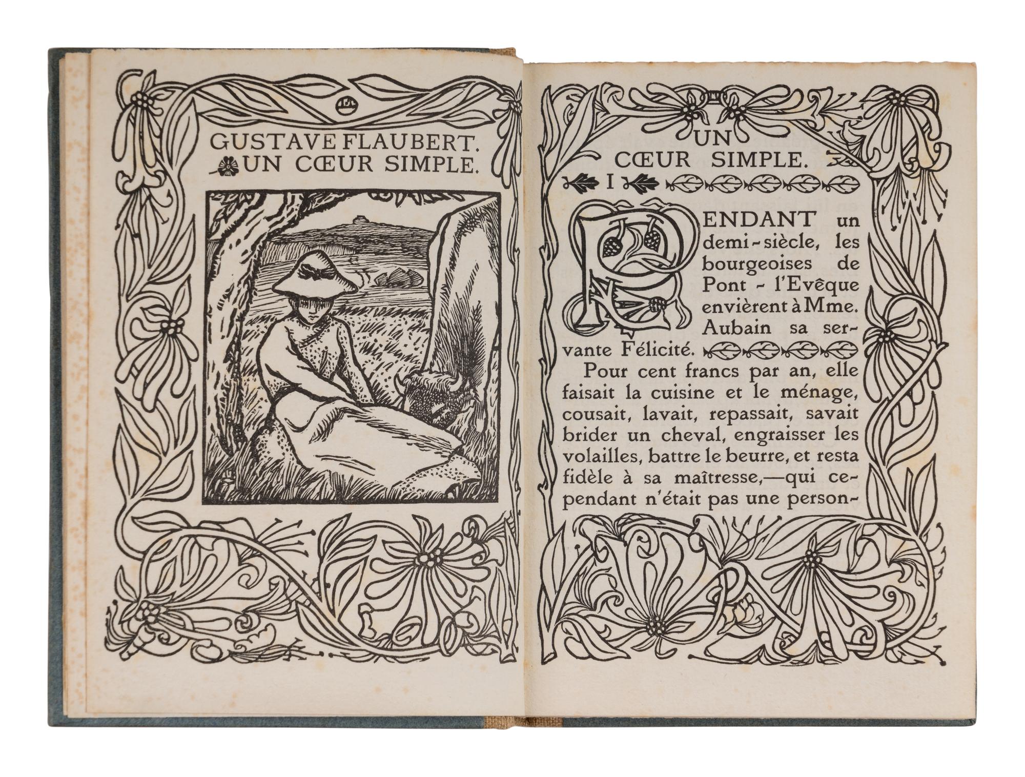 [ERAGNY PRESS]. FLAUBERT, Gustave (1821-1880). Un Coeur Simple . London: Eragny Press for Hacon & Ricketts, 1901.
