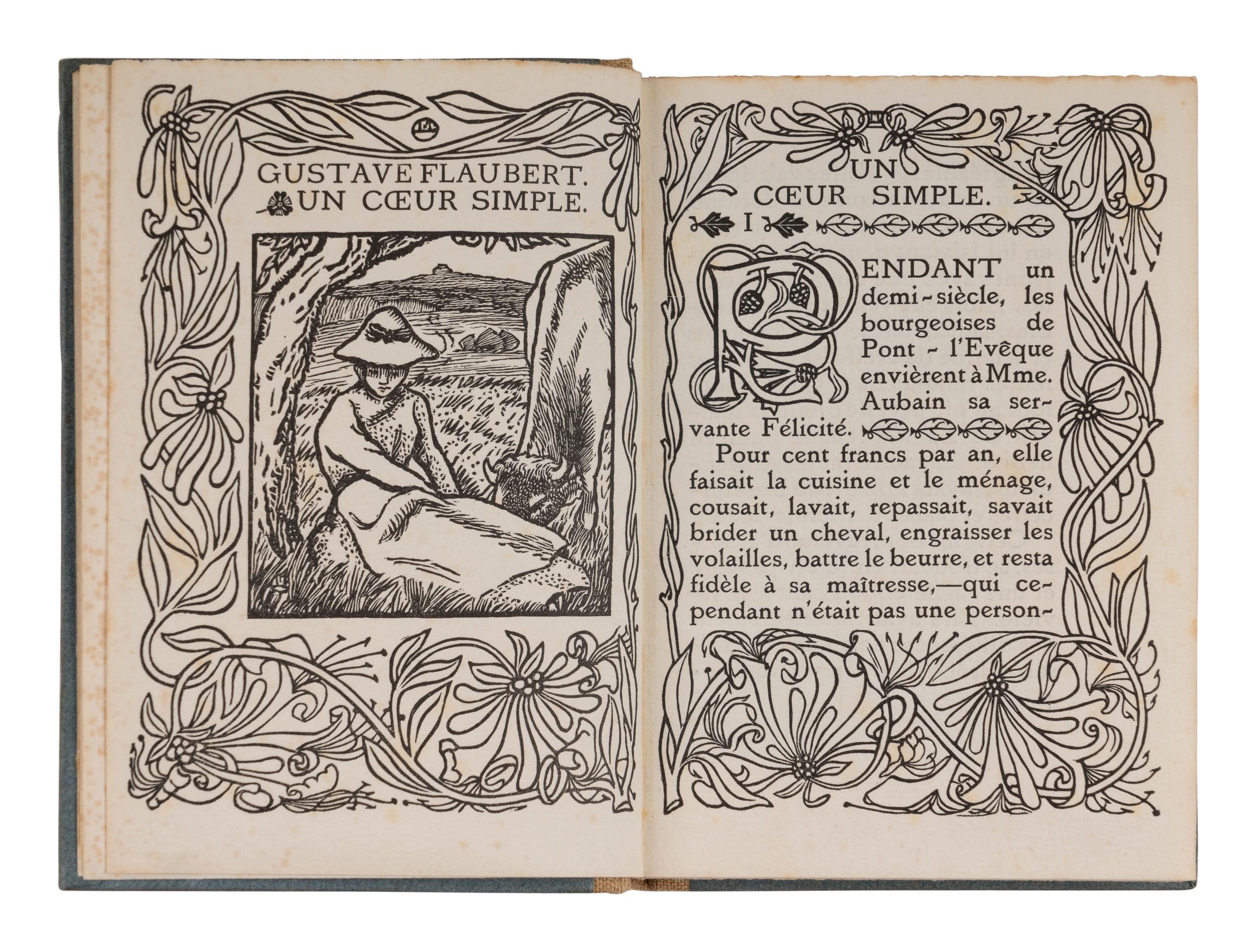 [ERAGNY PRESS]. FLAUBERT, Gustave (1821-1880). Un Coeur Simple . London: Eragny Press for Hacon & Ricketts, 1901.