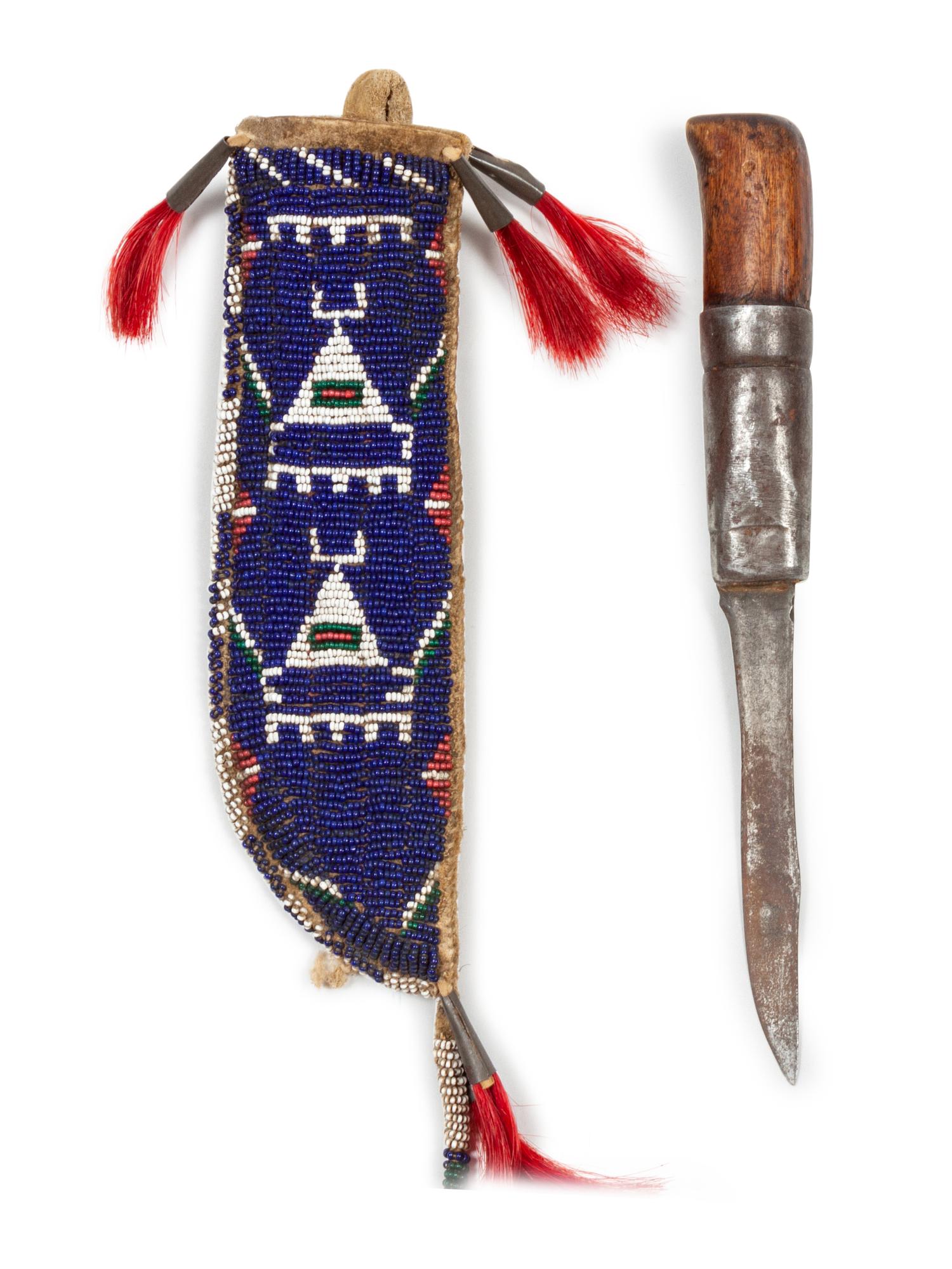 Sioux Beaded Hide Knife Sheath