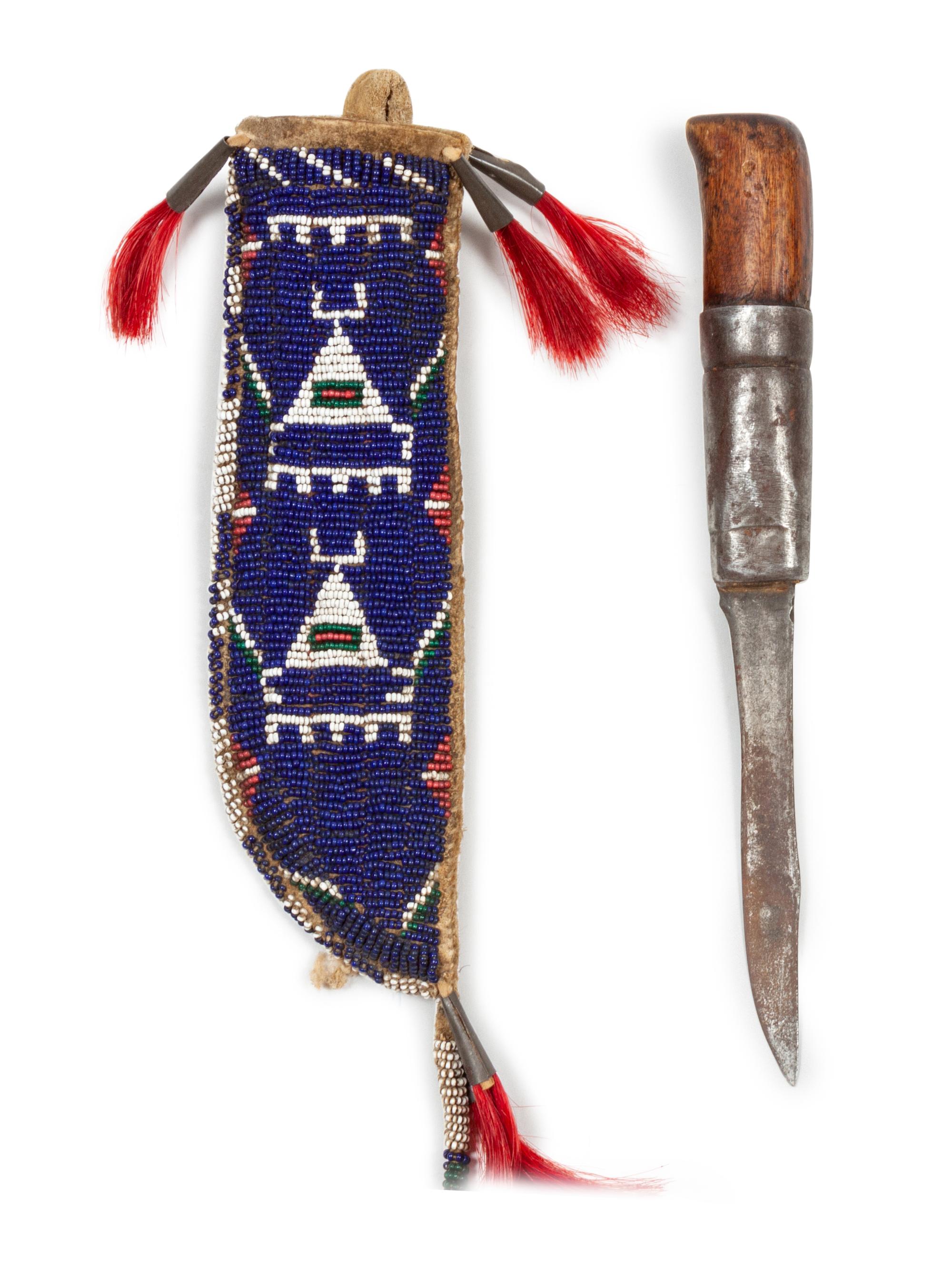 Sioux Beaded Hide Knife Sheath