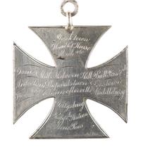 [CIVIL WAR]. Badge identified to Alfred J. Johnson, 1st, 3rd, and 5th Massachusetts Light Artilleries.