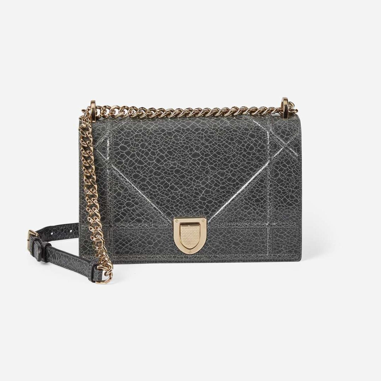 A Dior Medium Gray Calf Leather Diorama Bag Dior