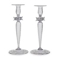 Pair of Murano Glass Candlesticks