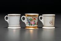 Three Barber's Porcelain Occupational Shaving Mugs