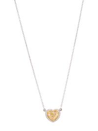 FANCY LIGHT YELLOW DIAMOND AND DIAMOND PENDANT/NECKLACE