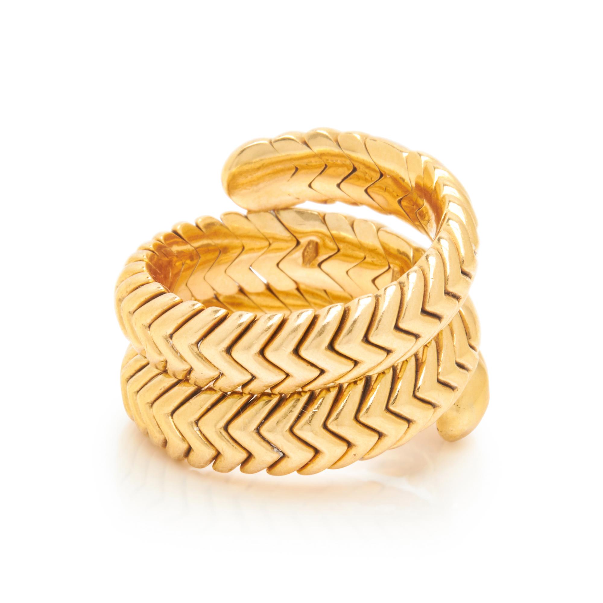 BULGARI, YELLOW GOLD 'SPIGA' RING