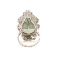 PRASIOLITE AND DIAMOND RING