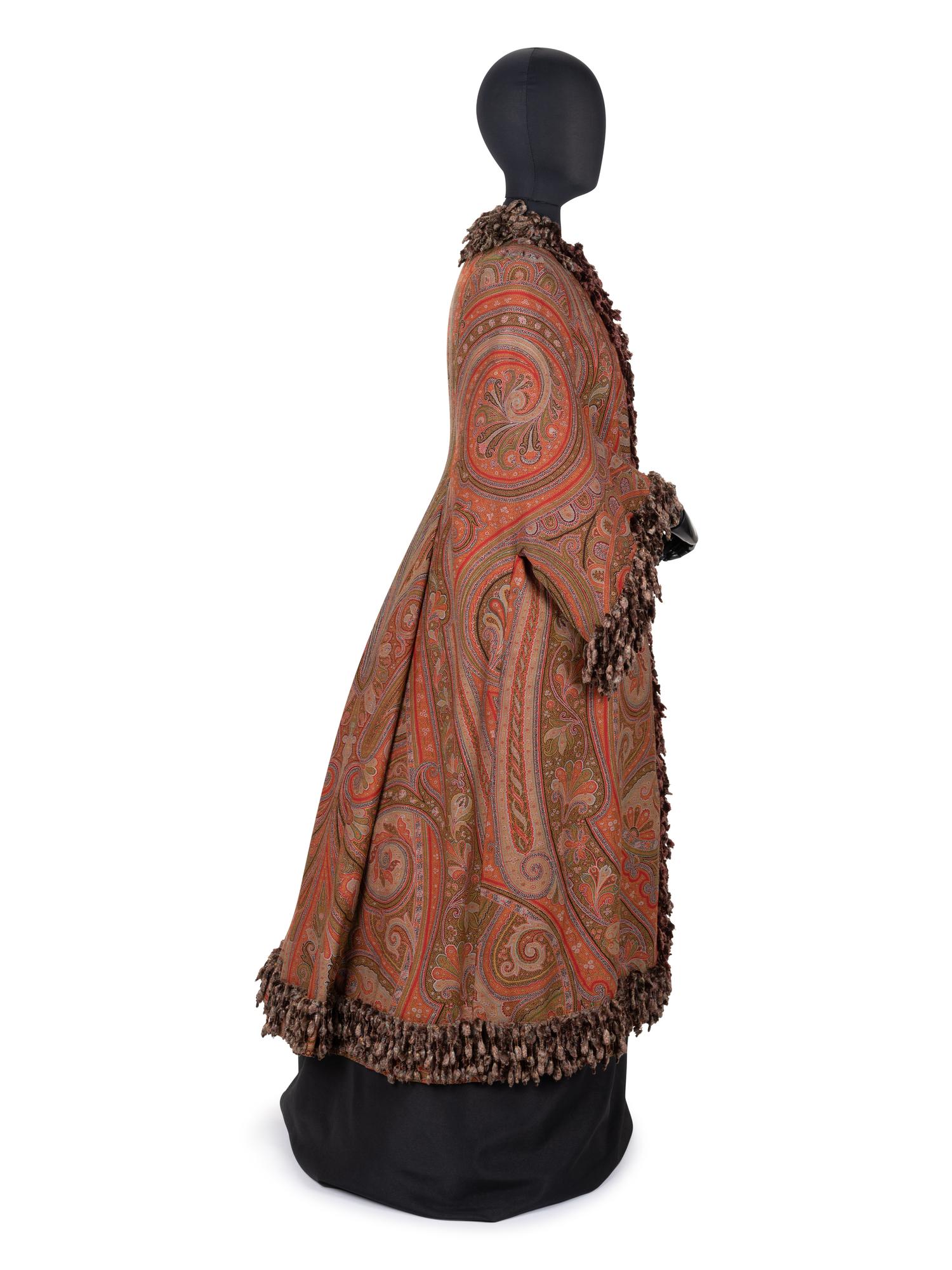 Paisley Shawl Mantle with Chenille Trim, 1880s