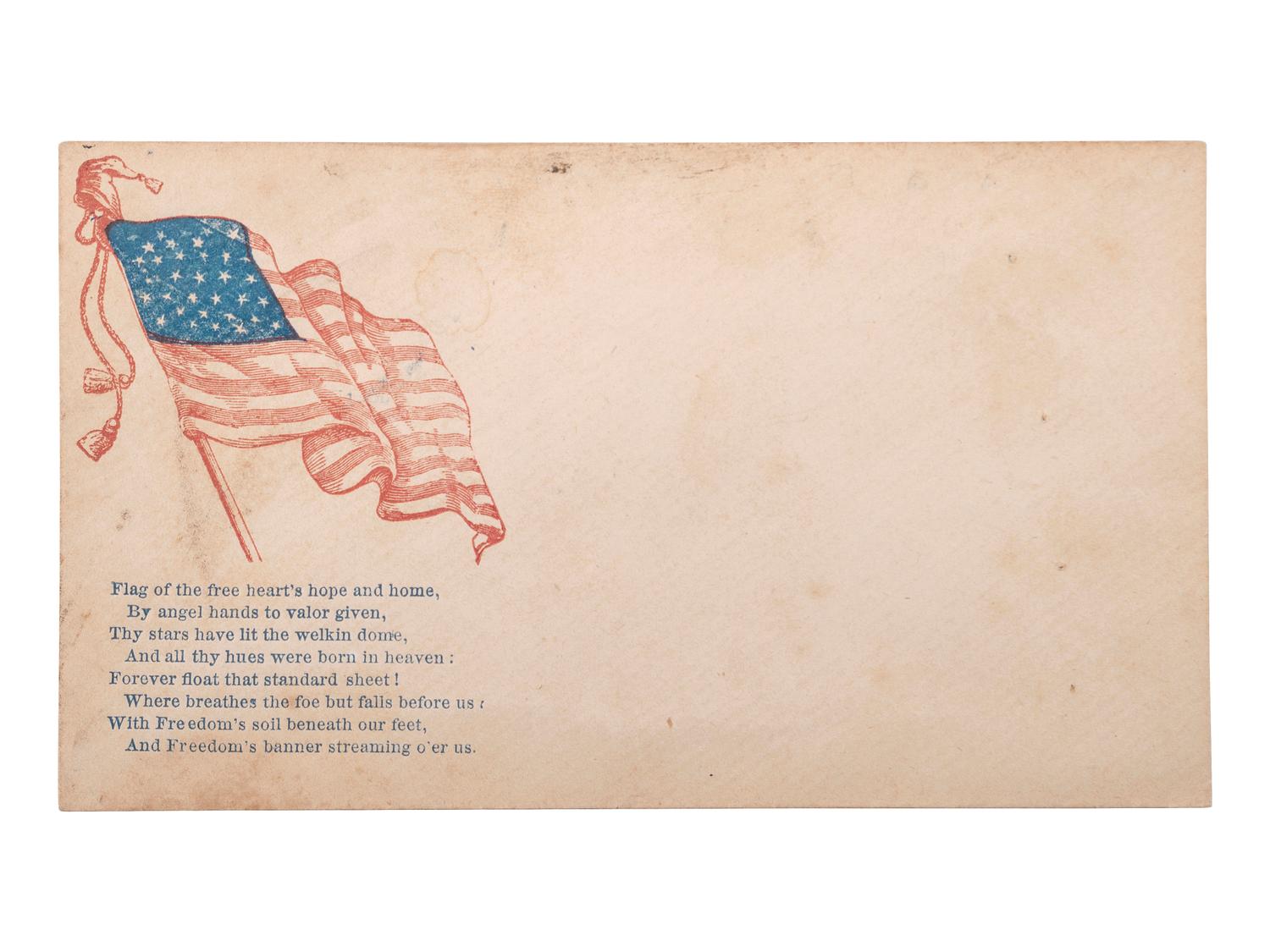 [CIVIL WAR]. Civil War-period patriotic covers, incl. northern and southern examples.
