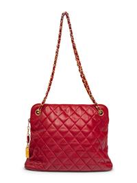 Chanel Shoulder Bag in Quilted Red Lambskin