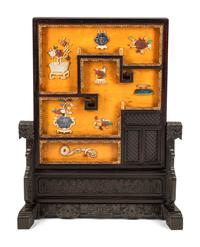 A Chinese Hardstone Inlaid Table Screen