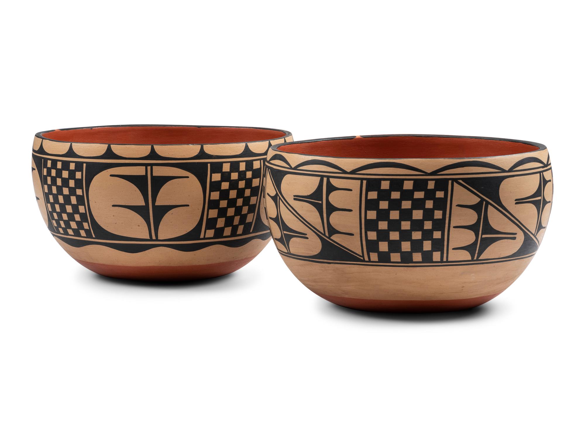 Pair of Pottery Dough Bowls