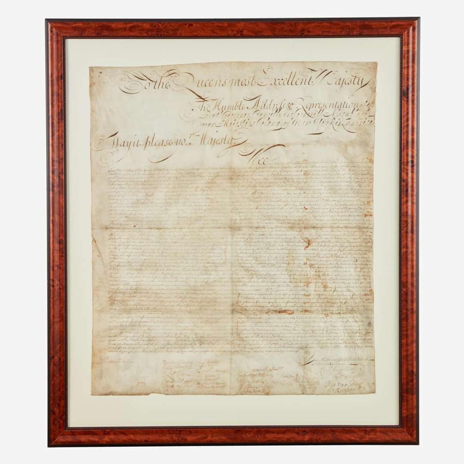[Americana] [New York] Manuscript Document on Vellum