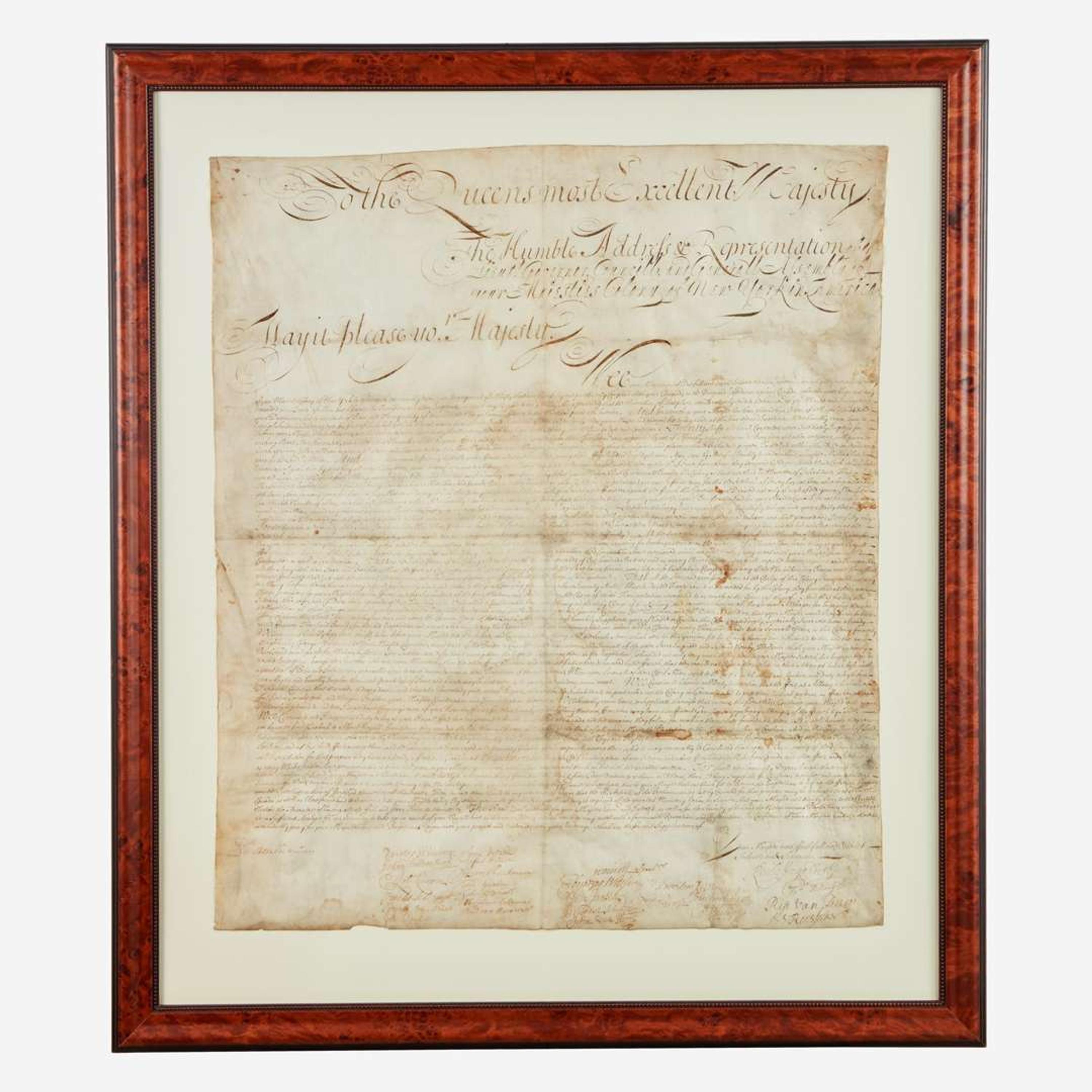 [Americana] [New York] Manuscript Document on Vellum