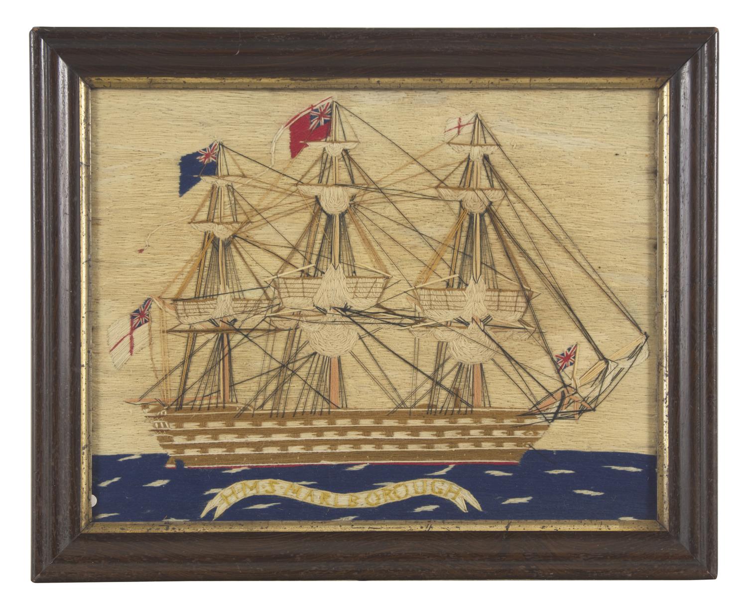 Two Sailor-Made Woolwork Pictures, England, 19th Century