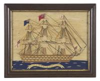 Two Sailor-Made Woolwork Pictures, England, 19th Century