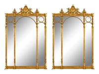 A Pair of Massive Friedman Brothers Adam Style Giltwood Overmantel Mirrors