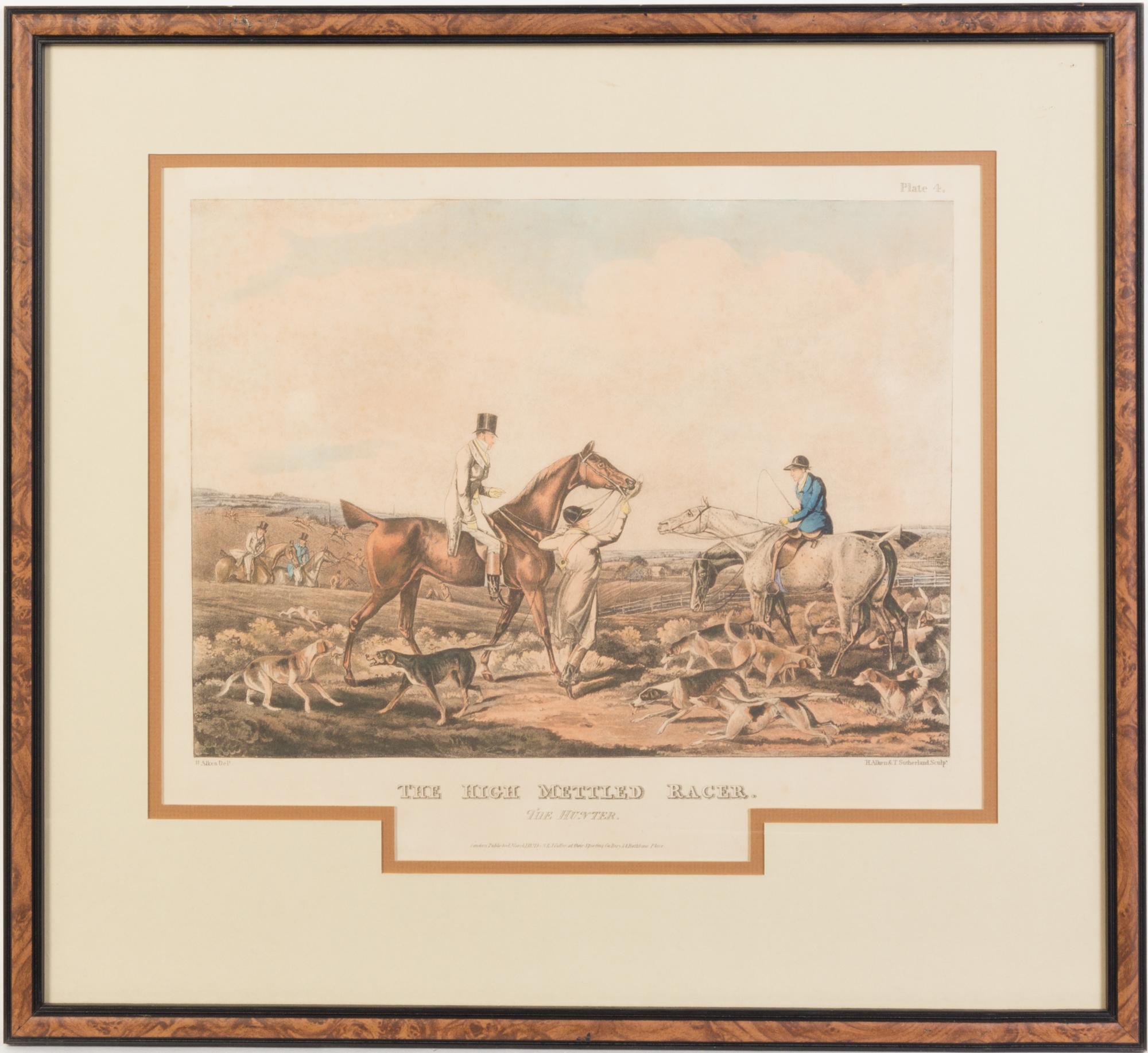 A Group of Six Hand Colored English Sporting Prints Height of each 20 x width 22 inches (framed).