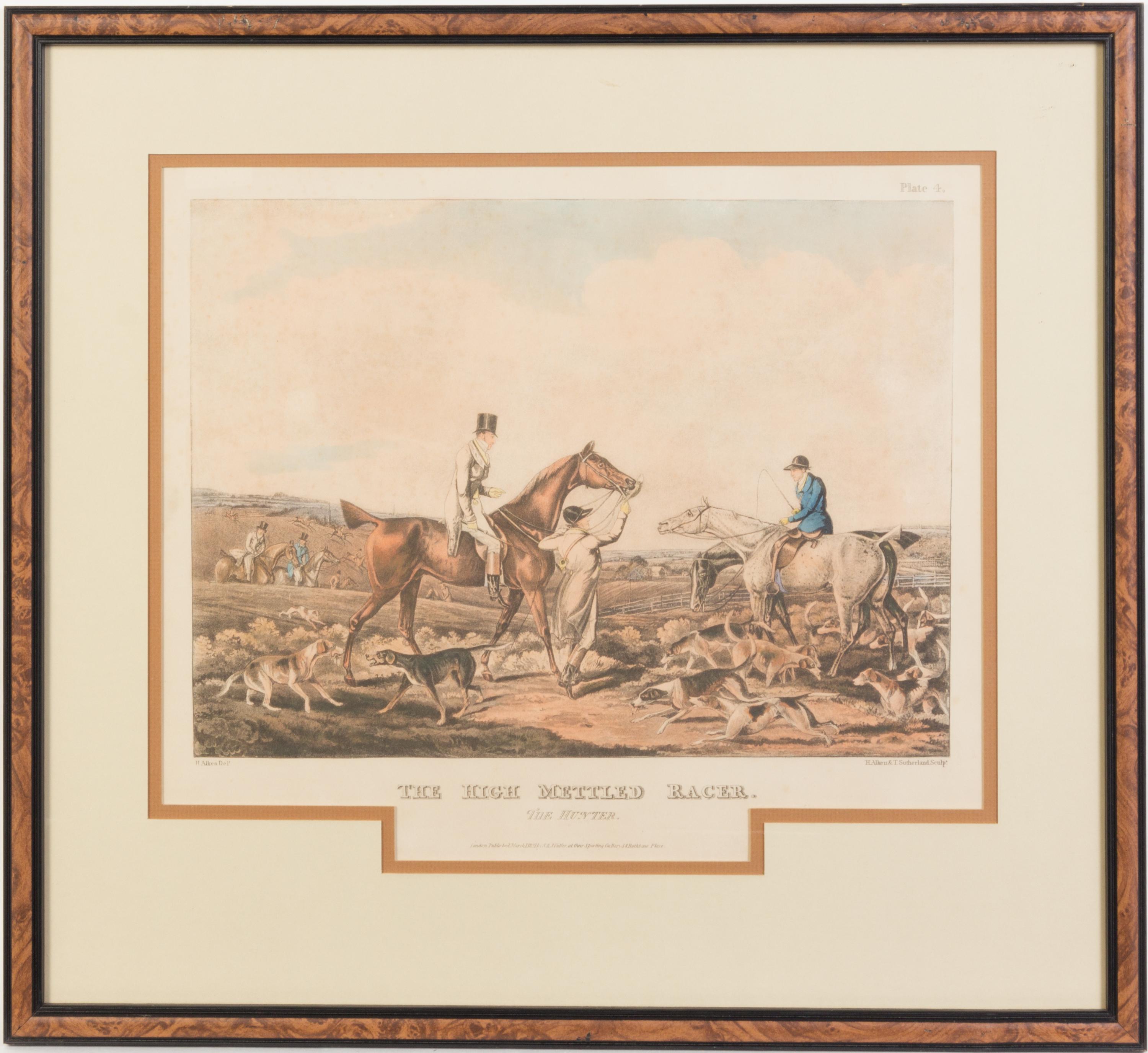 A Group of Six Hand Colored English Sporting Prints Height of each 20 x width 22 inches (framed).