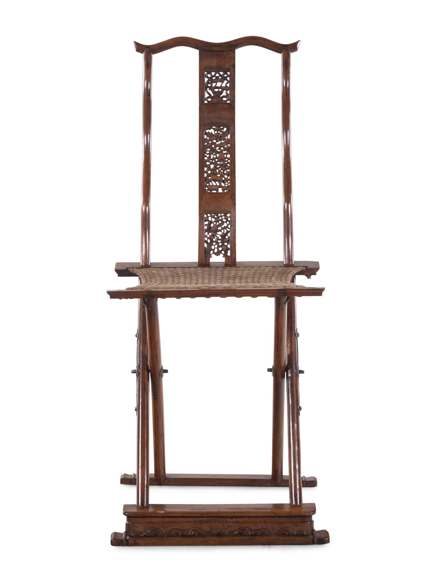 A Hardwood Folding Scholar's Chair, Jiaoyi