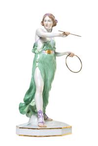 A Meissen Porcelain Figure, Reinhold Boeltzig (1863-1928), Height 15 1/4 inches.