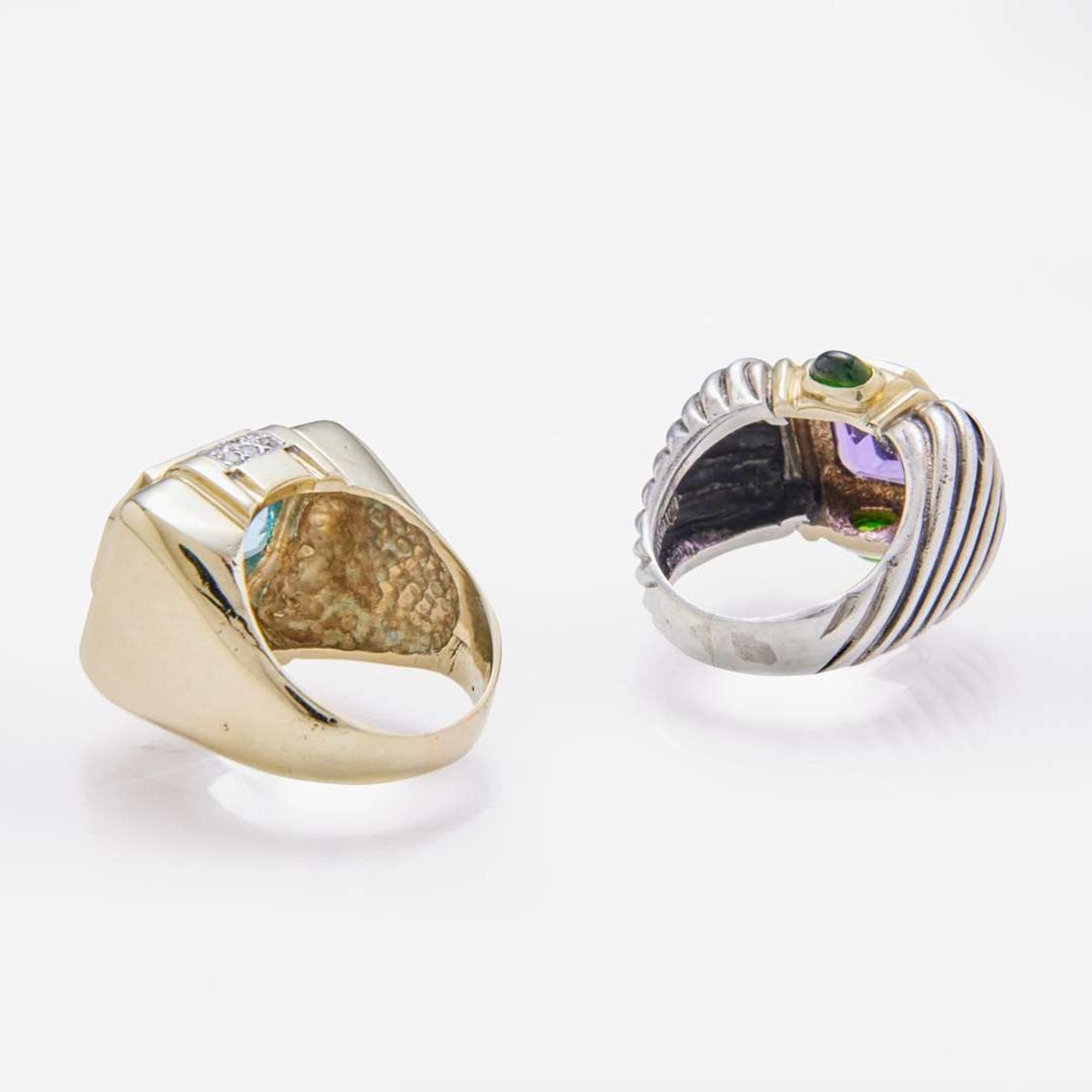 A Set of Two Gemstone Rings