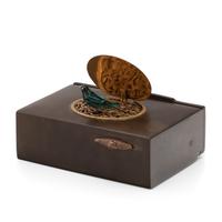 LACQUER AND GILT-METAL AUTOMATON SINGING BIRD BOX