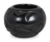Carved Blackware Pottery Jar