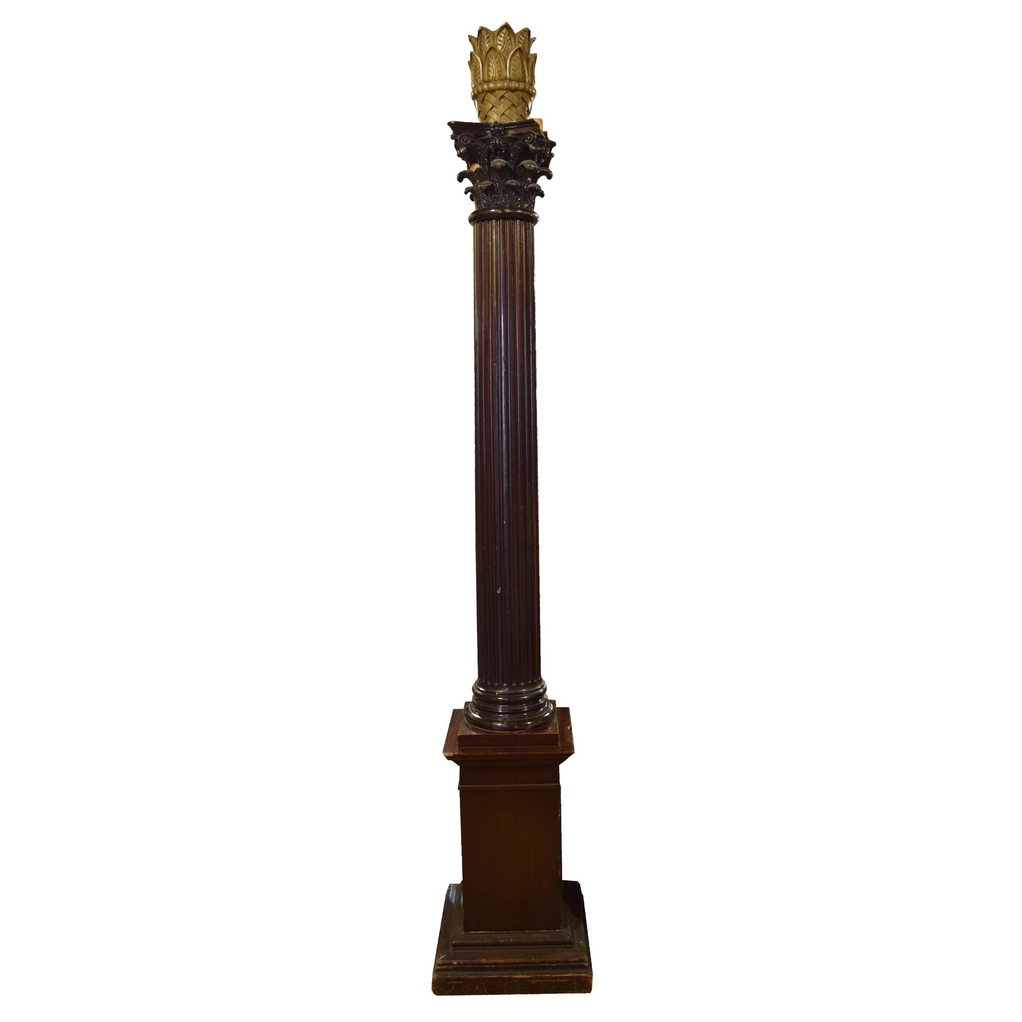 A Pair of Carved Columns from a Masonic Lodge 18" W x 18" D x 105" H — United States, 20th Century