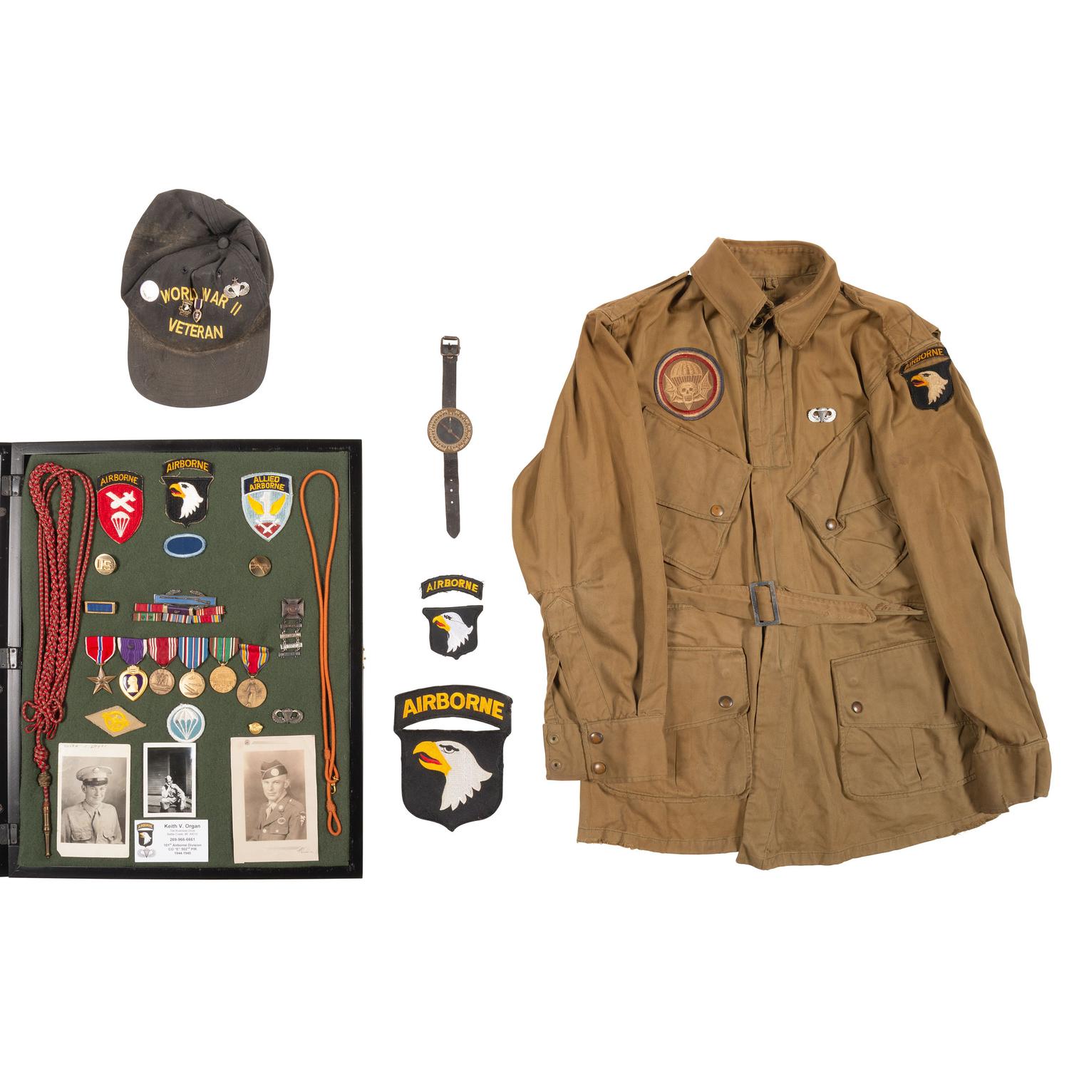 101st Airborne Archive of Keith V Organ with his WWII Paratrooper Jump Jacket