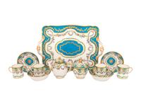 A Sèvres Bleu Céleste Porcelain Seven-Piece Tea Service ( Dejeuner 'Courteille' )