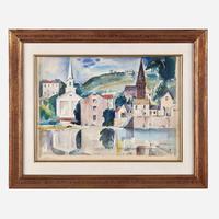 Susette Inloes Schultz Keast (American, 1892-1932) View of Lambertville from New Hope