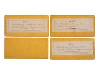 [LINCOLN FUNERAL]. A group of 4 stereoviews featuring buildings draped in mourning, incl. 3 credited to Haines, Albany, NY.