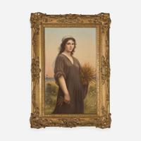 A KPM painted porcelain plaque depicting Ruth late 19th century
