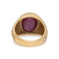 YELLOW GOLD AND STAR RUBY RING