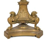 A Large Continental Bronze Pricket Lamp