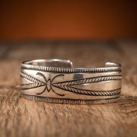 Navajo Stamped and Chiseled Ingot Cuff Bracelet