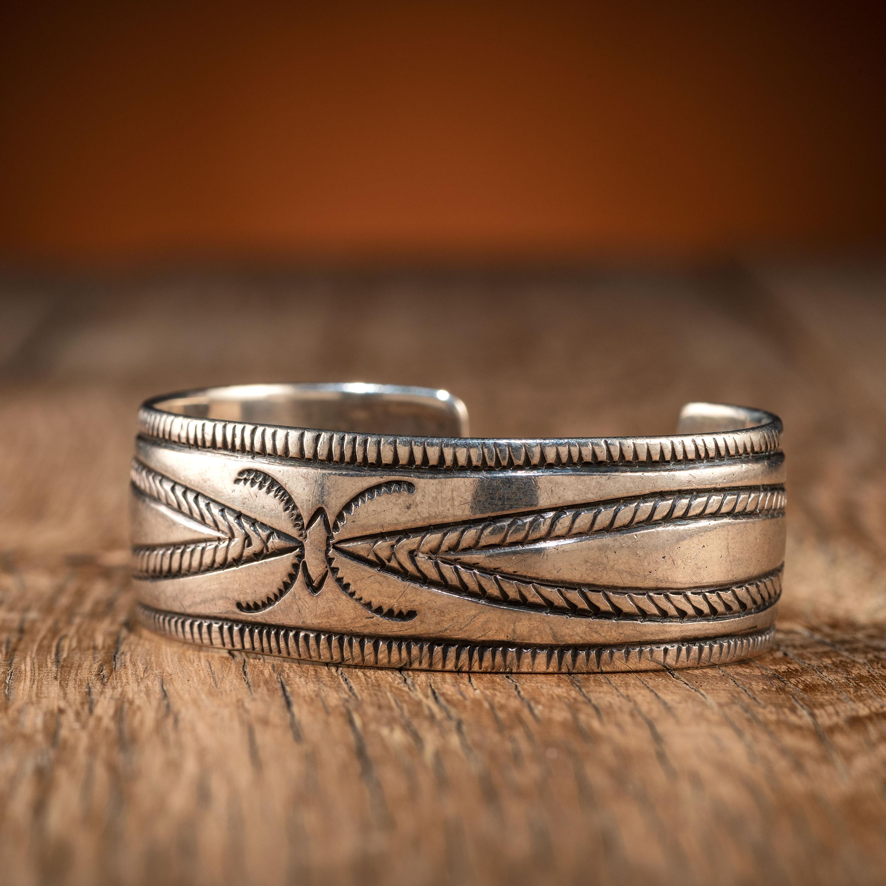 Navajo Stamped and Chiseled Ingot Cuff Bracelet