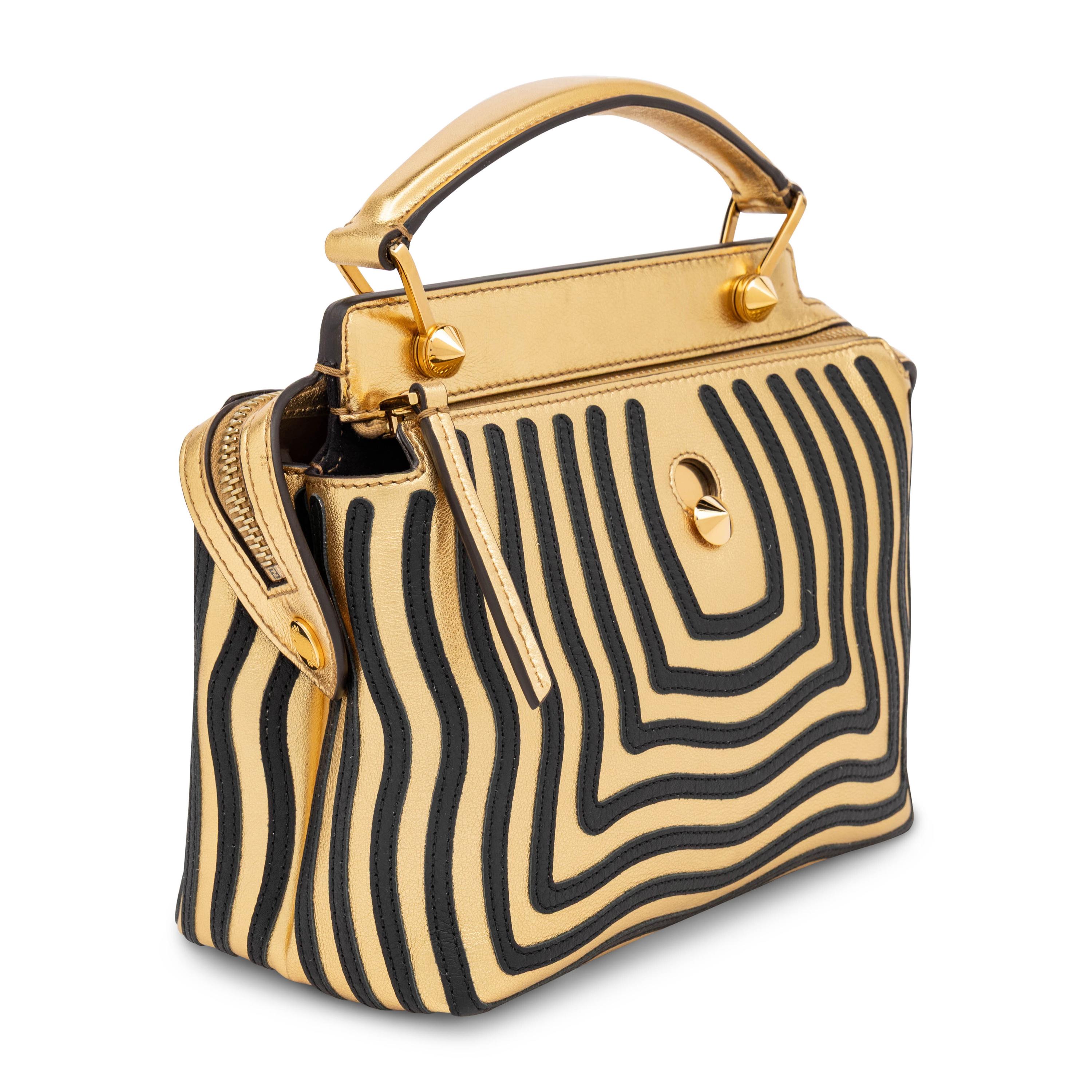 Fendi, Gold Edition DotCom Handbag in Gold Leather