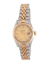 ROLEX, REF. 6917, STAINLESS STEEL AND 14K YELLOW GOLD 'OYSTER PERPETUAL DATE' WATCH