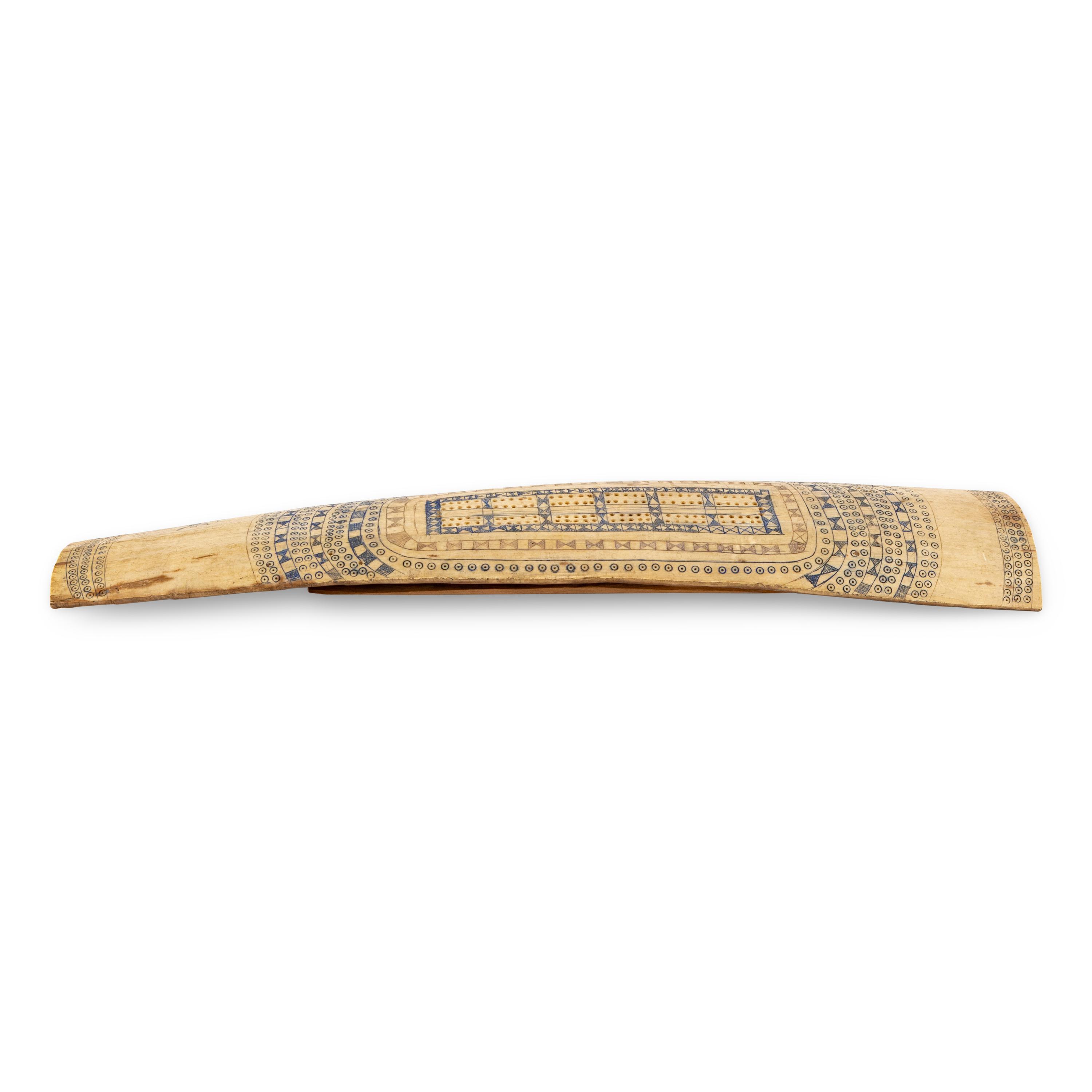 Siberian Yup'ik Polychromed Cribbage Board