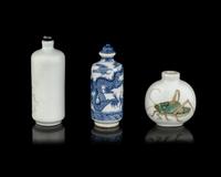 Three Chinese Porcelain Snuff Bottles