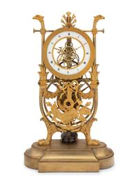 An Empire Style Gilt Bronze Mantel Clock
