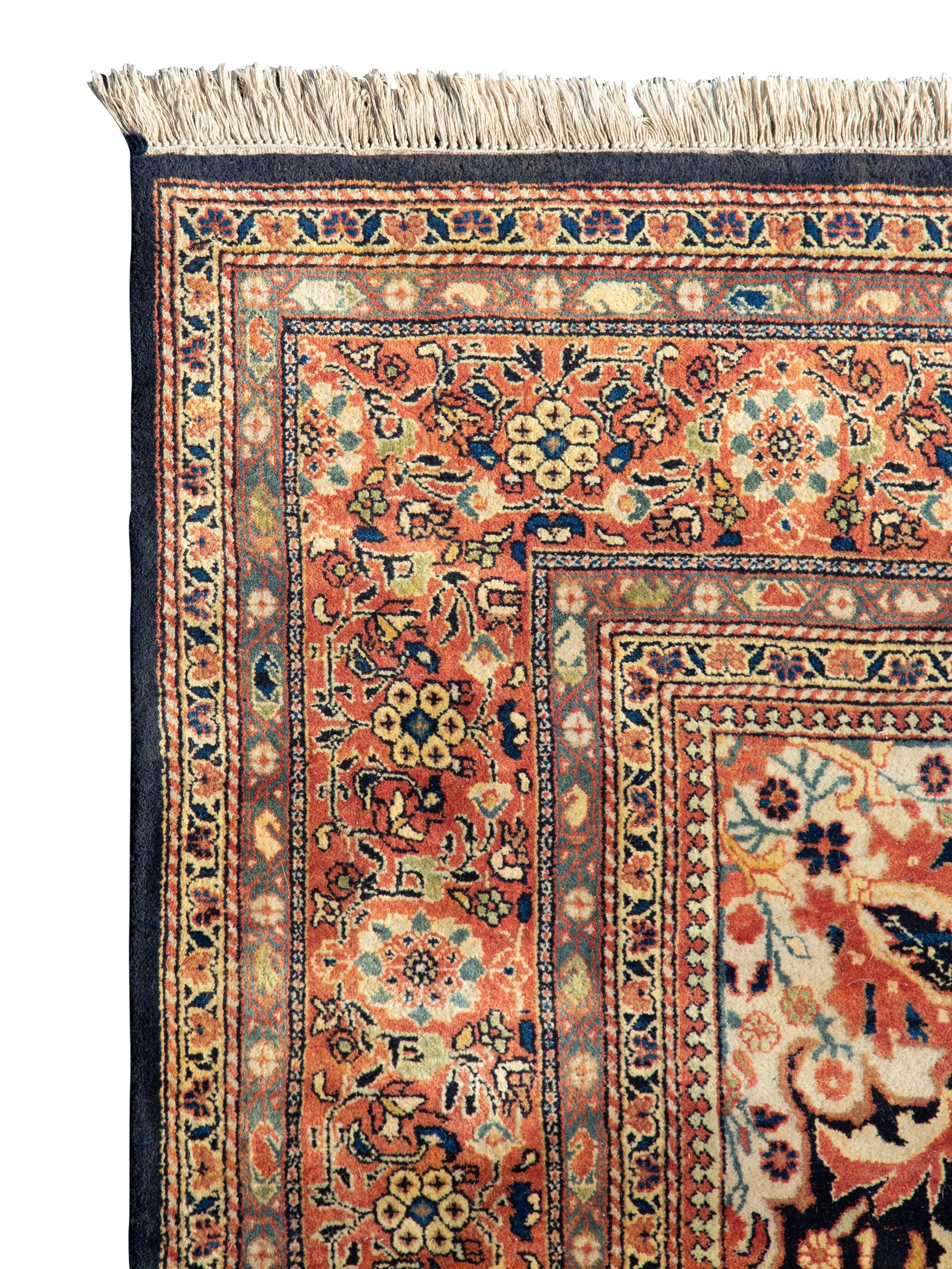 A Indian Persian Design Wool Rug — 20th Century